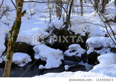 A stream with snow 133930023