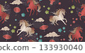 Chinese horse seamless pattern 133930040
