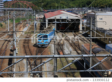A panoramic view of the Omi Railway Hikone Depot 133930112