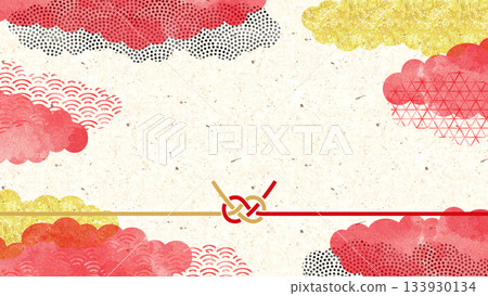 Elegant Japanese-style background. Wallpaper material using Japanese patterns that can be used for New Year's, celebrations, and Japanese-style advertisements. 133930134