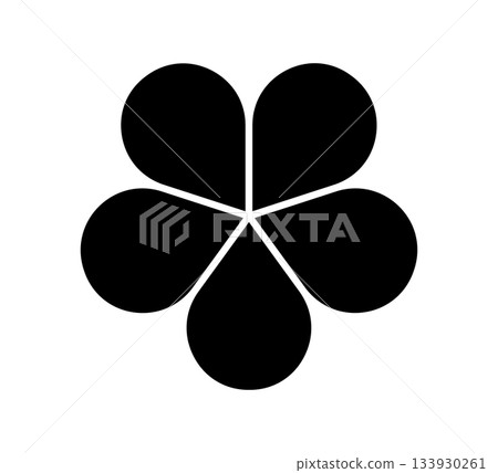 Flower diagram with 5 petals. Flower with five leaves flat shape icon. Infographic circle diagram. Pie chart. Round wheel chart. Vector illustration isolated on white background 133930261