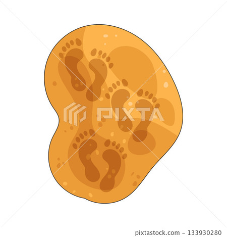 illustration of Footprints in Sand illustration of Footprints in Sand 133930280