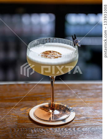 Refreshing cocktail with foam Refreshing cocktail with foam 133931008