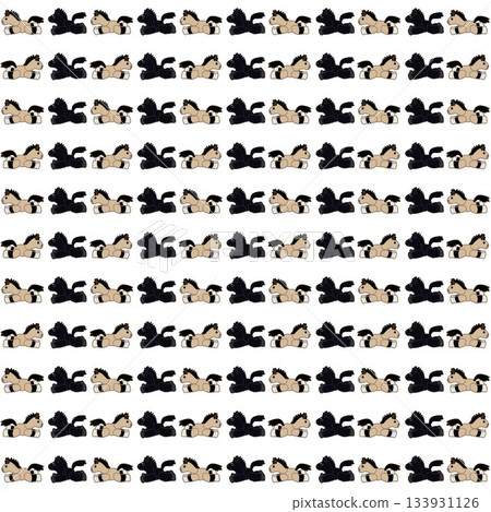 填充馬插畫桌布 133931126