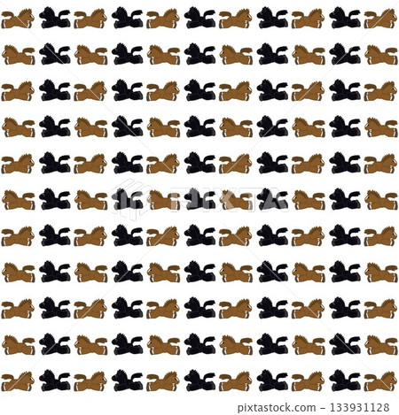 填充馬插畫桌布 133931128