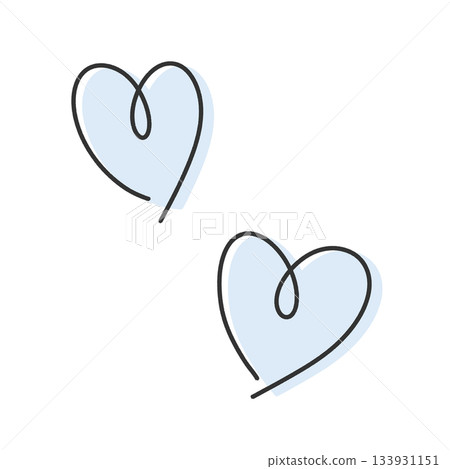 A rough, hand-drawn heart illustration in light blue and blue. A rough, hand-drawn heart illustration in light blue and blue. 133931151