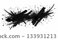 A modern monochrome abstract artwork featuring expressive ink strokes, splatters, and textured paint marks. High-contrast contemporary design suitable for backgrounds, wallpapers, and posters. 133931213