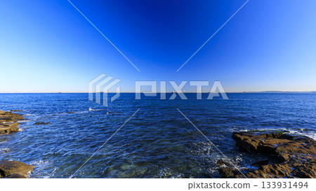 Winter at Kannonzaki in the Uraga Channel in Tokyo Bay 133931494