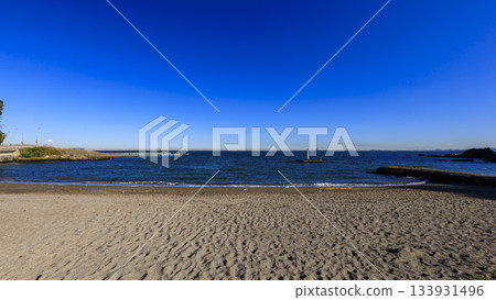 Winter at Kannonzaki in the Uraga Channel in Tokyo Bay 133931496