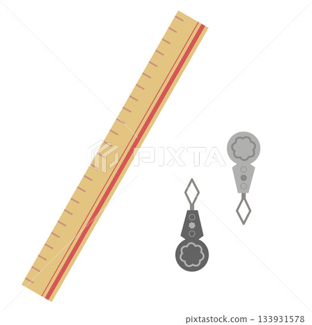 穿線器和尺子縫紉工具插圖套裝 穿線器和尺子縫紉工具插圖套裝 133931578
