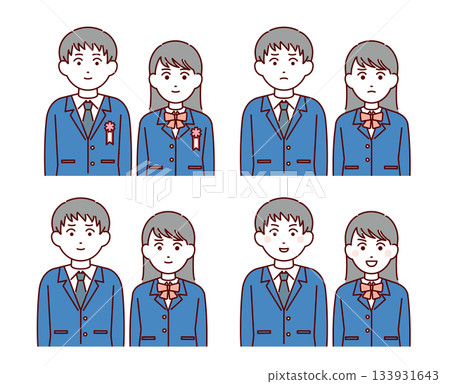 High school students with various expressions 133931643