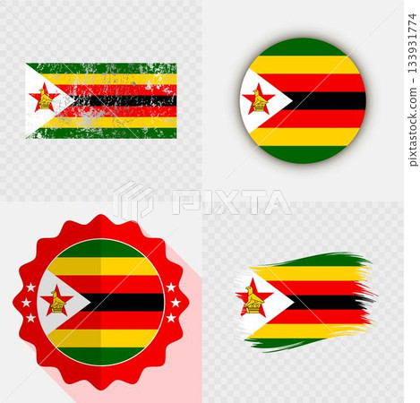 Zimbabwe National Flag Icon Collection. Zimbabwe National Flag Icon Collection. 133931774