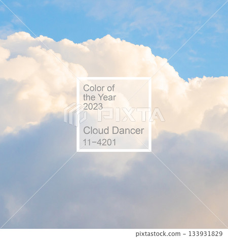 Demonstrating color of 2026 year. Cloud Dancer. White background with text color of the year 2026 Demonstrating color of 2026 year. Cloud Dancer. White background with text color of the year 2026 133931829