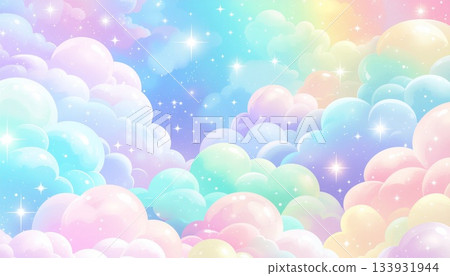 彩虹色的雲與天空-人工智慧生成的素材 彩虹色的雲與天空-人工智慧生成的素材 133931944