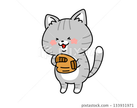 Let's play baseball! A cat who wants to play baseball Let's play baseball! A cat who wants to play baseball 133931971