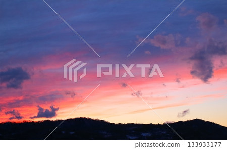 Colored paper with sky and clouds Sky and clouds of Shinshu Nature of Shinshu 133933177