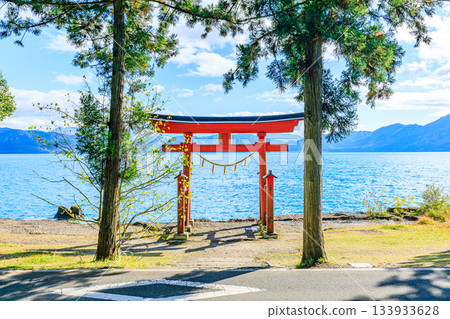 Autumn at Gozanoishi Shrine Torii Gate, Semboku City, Akita Prefecture Autumn at Gozanoishi Shrine Torii Gate, Semboku City, Akita Prefecture 133933628