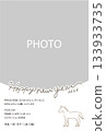 A simple and elegant New Year's card template with a photo of the Year of the Horse (2026/Reiwa 8) 133933735