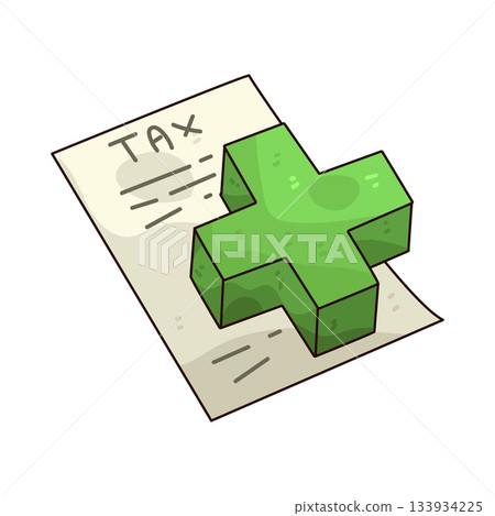 illustration of Tax Paper with Plus Sign 133934225