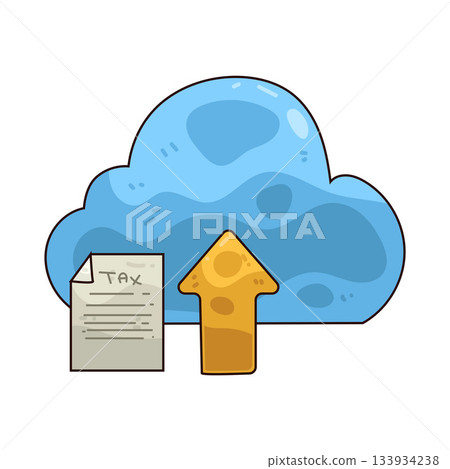 illustration of Tax Cloud Upload illustration of Tax Cloud Upload 133934238