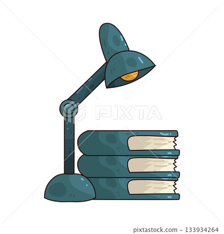 illustration of book with desk lamp illustration of book with desk lamp 133934264