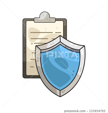 illustration of Clipboard with Shield 133934783