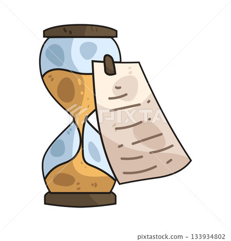 illustration of hourglass with paper 133934802