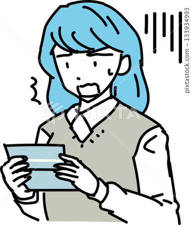 Asset formation_Woman shocked at seeing account balance in bankbook Asset formation_Woman shocked at seeing account balance in bankbook 133934993