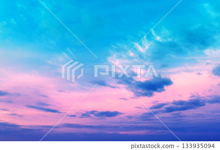 Colorful cloudy sky at sunset. Gradient color. Sky texture. Abstract nature background Colorful cloudy sky at sunset. Gradient color. Sky texture. Abstract nature background 133935094