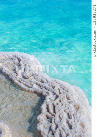 Texture of Dead sea. Salt sea shore Vertical image Texture of Dead sea. Salt sea shore Vertical image 133935271