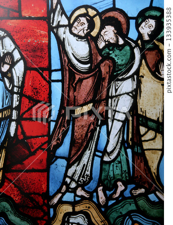 Stained glass in cathedral of Chartres, France Stained glass in cathedral of Chartres, France 133935388