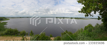 Panorama of the Sviyaga River in Tatarstan, Russia 133935696