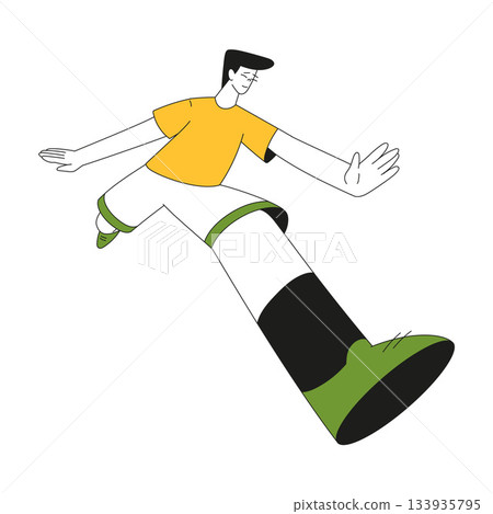 Sport with Man Character Run Marathon Sprinting Vector Illustration 133935795