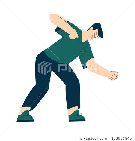 Man Aggressor and Abuser Character with Violent Behavior Vector Illustration 133935849