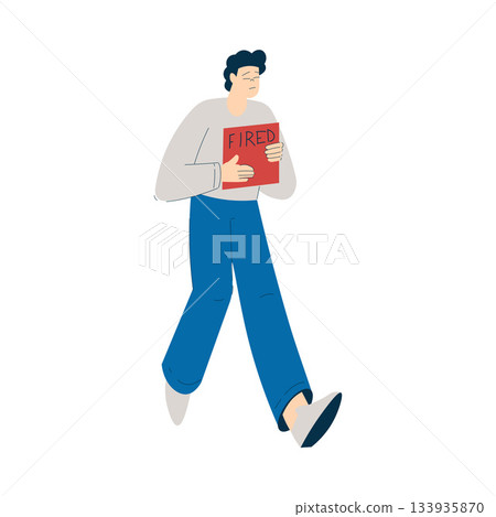 Unemployment Social Problem with Fired Man Employee Vector Illustration 133935870