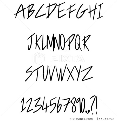Speedy Writing sketch typography font lettering ABC cartoon vector text 133935898