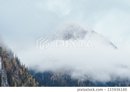 Scenery Jiuzhaigou national park in Sichuan, China. Beautiful Long lake and snow mountain in Autumn season. Famous Landmark and Vacation near Chengdu, China. Asia travel concept Scenery Jiuzhaigou national park in Sichuan, China. Beautiful Long lake and snow mountain in Autumn season. Famous Landmark and Vacation near Chengdu, China. Asia travel concept 133936180