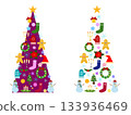 可愛的聖誕樹插畫素材（活動33） 133936469