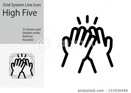 High five hand icon, hand gesture representing friendship and teamwork 133936486