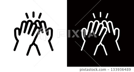 High five hand icon, hand gesture representing friendship and teamwork High five hand icon, hand gesture representing friendship and teamwork 133936489