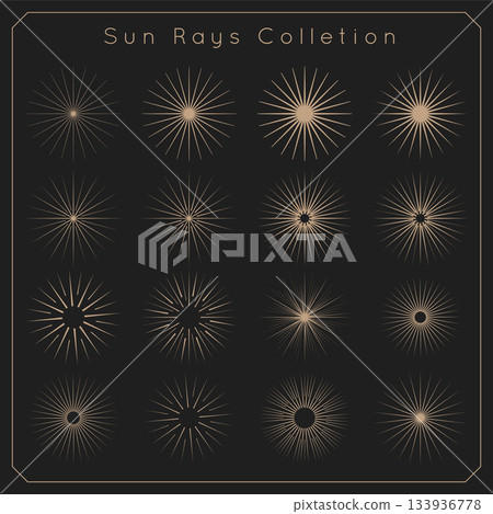 vintage style set of bursting sun rays icon in set vintage style set of bursting sun rays icon in set 133936778