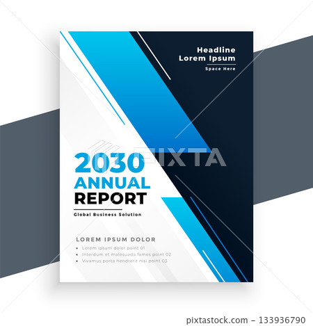 stylish corporate annual report template in blue theme 133936790