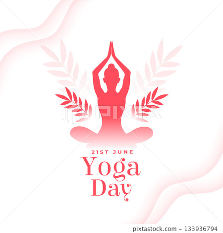 international yoga day 2024 poster with natural leaves international yoga day 2024 poster with natural leaves 133936794