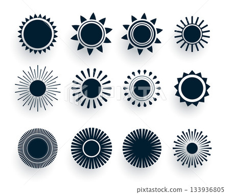 collection of sunburst sign silhouette design collection of sunburst sign silhouette design 133936805
