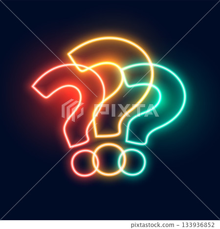 glowing neon question mark symbol background for web help and support 133936852
