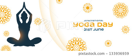 decorative international yoga day 21st june white banner decorative international yoga day 21st june white banner 133936939