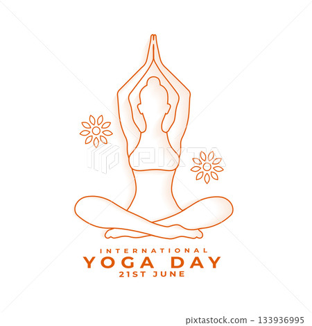 international yoga day, woman doing yoga posture in line art international yoga day, woman doing yoga posture in line art 133936995