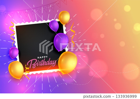 lovely happy birthday event poster with picture border frame lovely happy birthday event poster with picture border frame 133936999
