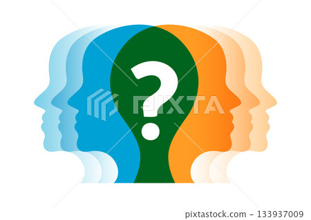 mental health support background with question mark and human head mental health support background with question mark and human head 133937009