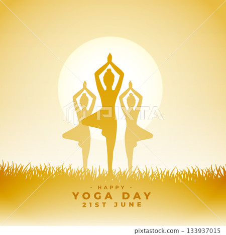 international yoga day morning background woman doing yoga asana in grass international yoga day morning background woman doing yoga asana in grass 133937015